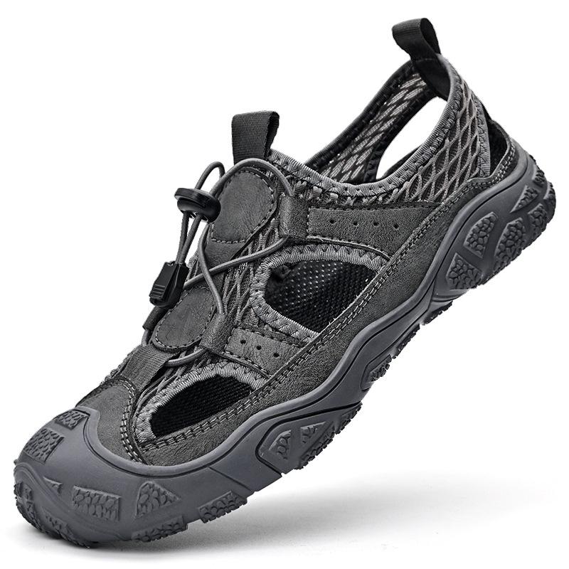 

Outdoor breathable hollow mesh shoes seaside travel large size beach shoes cool men s summer fashion casual hiking shoes 46