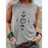 Sun and Moon Pattern Printed Tank Top