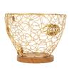 Coffee Pod Holder   Metal Coffee Capsule Storage Basket with Wood Base for Kitchen Countertop