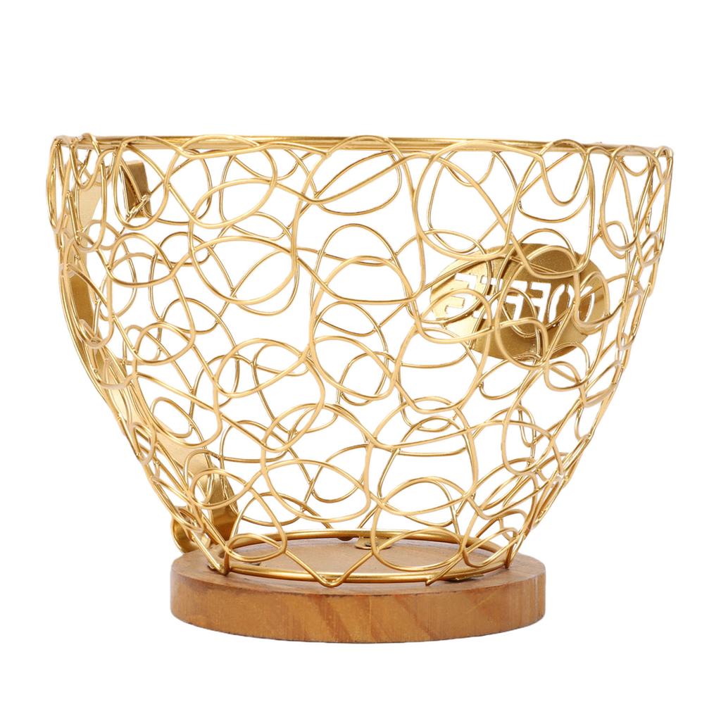 Coffee Pod Holder   Metal Coffee Capsule Storage Basket with Wood Base for Kitchen Countertop