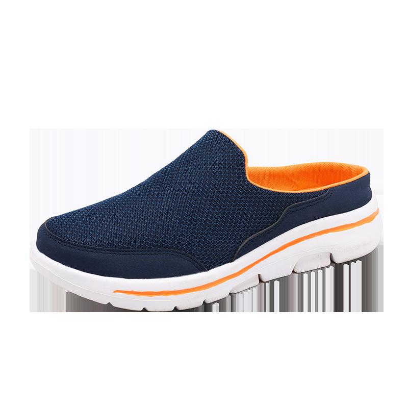 2025 summer baotou color matching half tray women's shoes multi-color mesh casual shoes lazy slippers