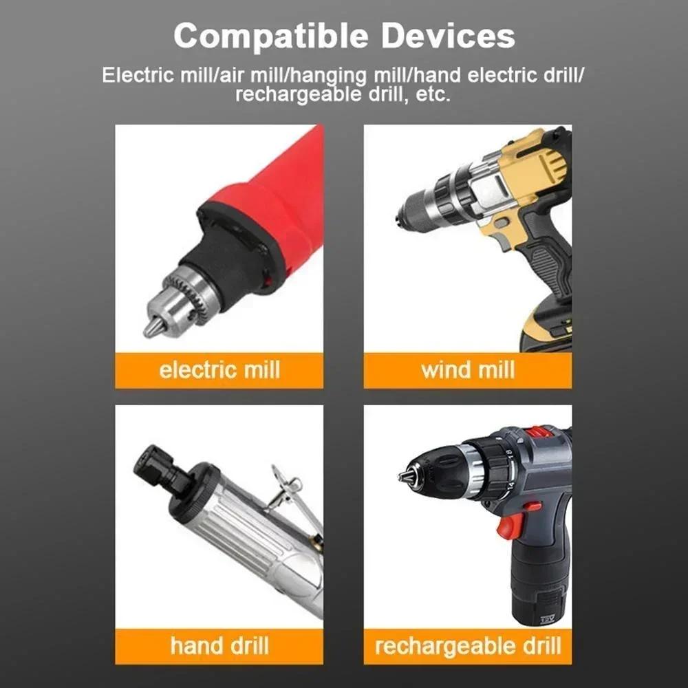 3/6Pcs Diamond-Coated Cylindrical Burr Set for Chainsaw Sharpening Carving Grinding Tools Durable and High Performance