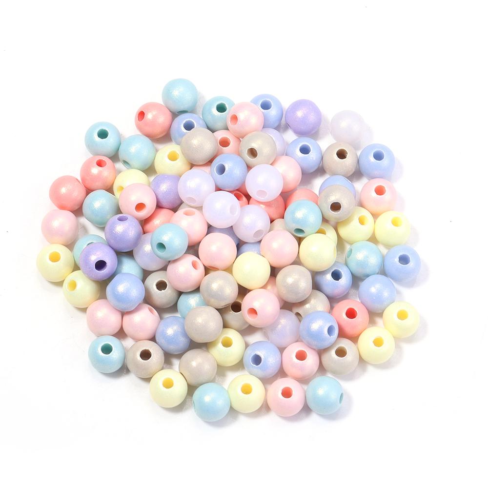 30-100pcs Macaroon Color Acrylic Beads Mixed Color Round Loose Spacer Beads For Jewelry Making DIY Bracelet Necklace Accessories