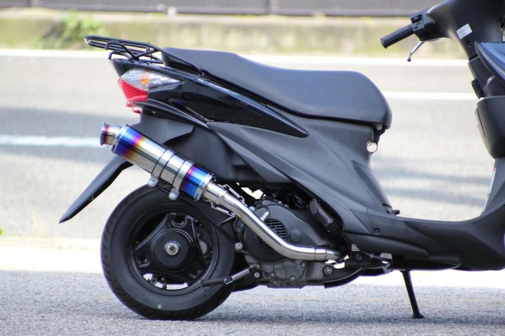 SSB Address V125S Model Compatible with O2 Sensor Vehicles HMS SUS Stainless Steel Blue Color Full Exhaust System Aftermarket Part (EBJ-CF4MA)