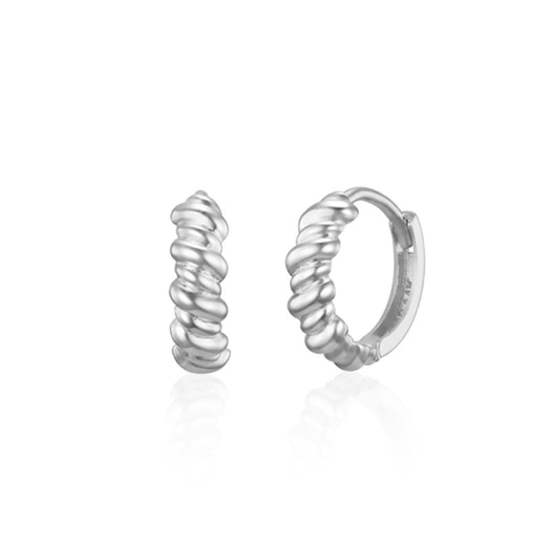 LUNNE 14k Twisted Rope One-Touch Ring Earrings (14k Gold) #LFE27