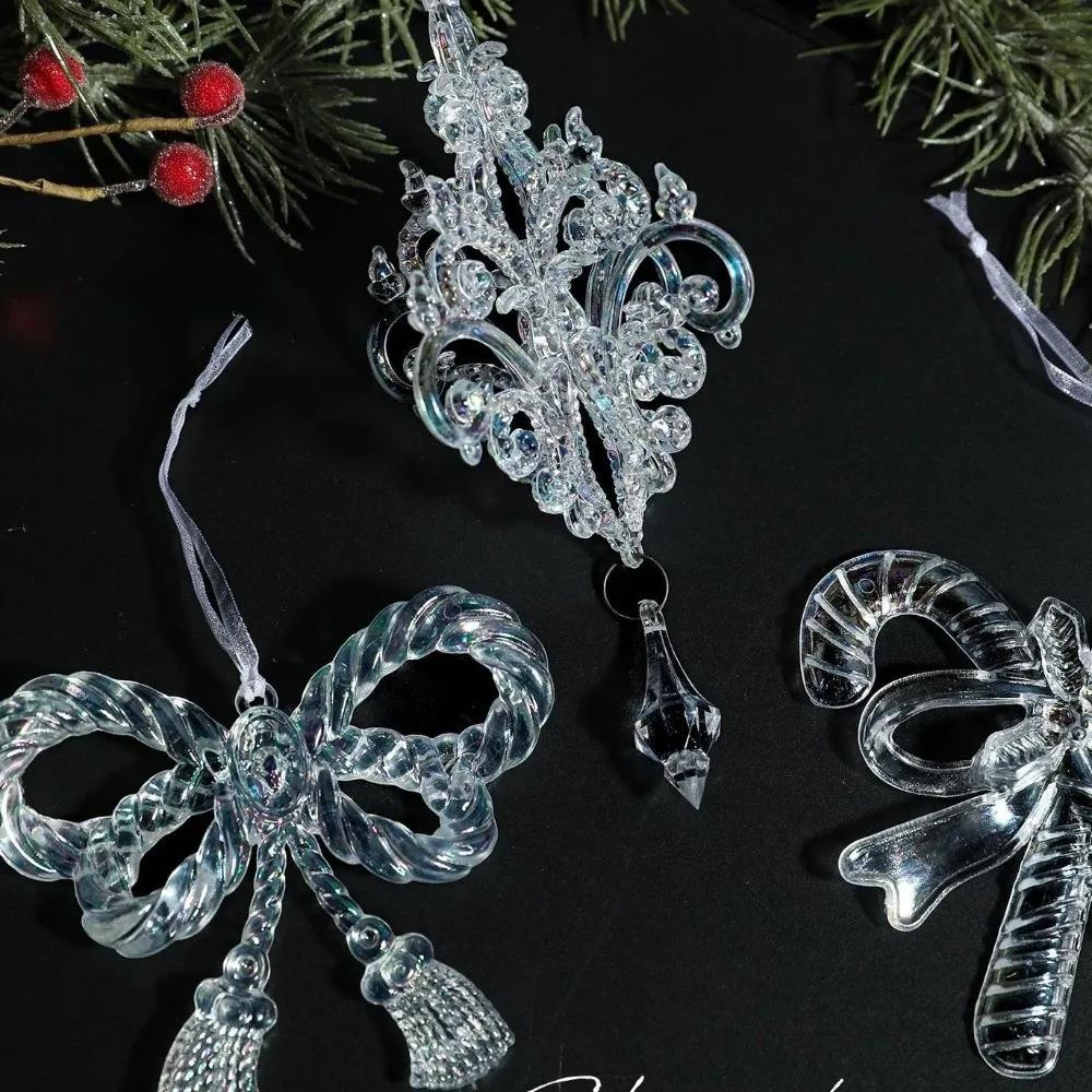 New Transparent Christmas Tree Hanging Ornaments Acrylic Christmas Ornaments Xmas Tree Decorations Xmas Party