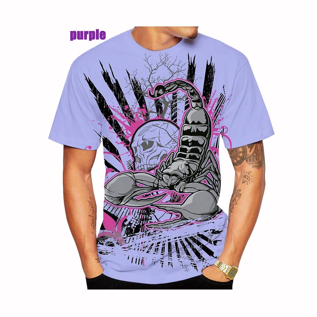 Letní móda Štír 3D potisk Unisex Cool tričko Vtipné Štír potisk Krátký rukáv Velikost