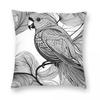 Parakeet Black And White Square Pillowcase Polyester Linen Velvet Creative Decorative Pillow Sofa Cushion Cover Wholesale X
