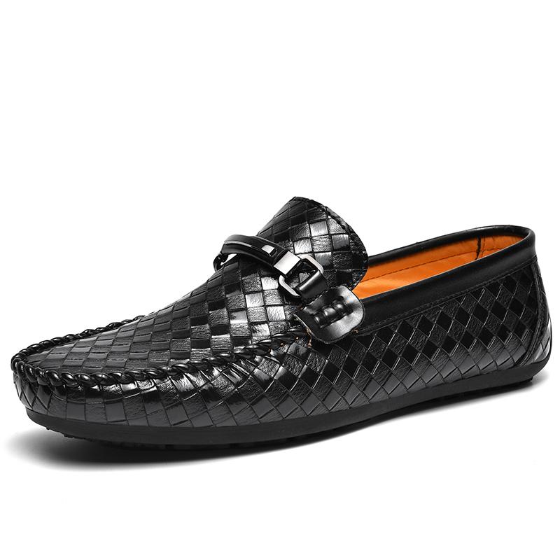 Herr Mockasiner Loafers Körskor Flats Casual Slip-ons Plusstorlek Färg Khaki Ärt-skor