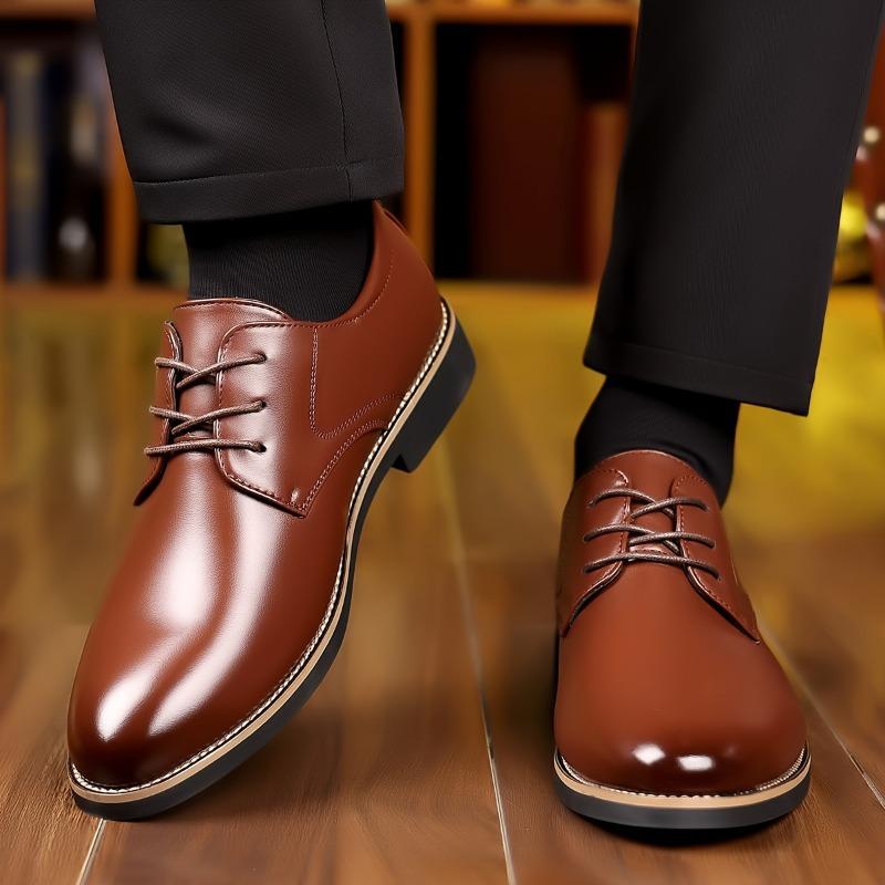 Novos Tamanhos Grandes 38-48 Sapatos Sociais de Couro para Homens de Negócios Moda Sola Macia Sapatos Derby Masculinos Designer Plataforma Masculina Sapatos de Casamento