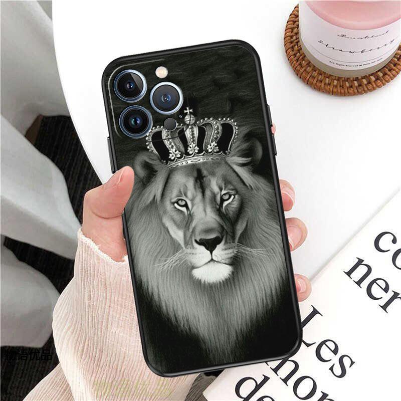 

Применимый чехол для мобильного телефона iPhone16, новый чехол для мобильного телефона с изображением льва и животного, чехол для телефона с изображением льва 15plus