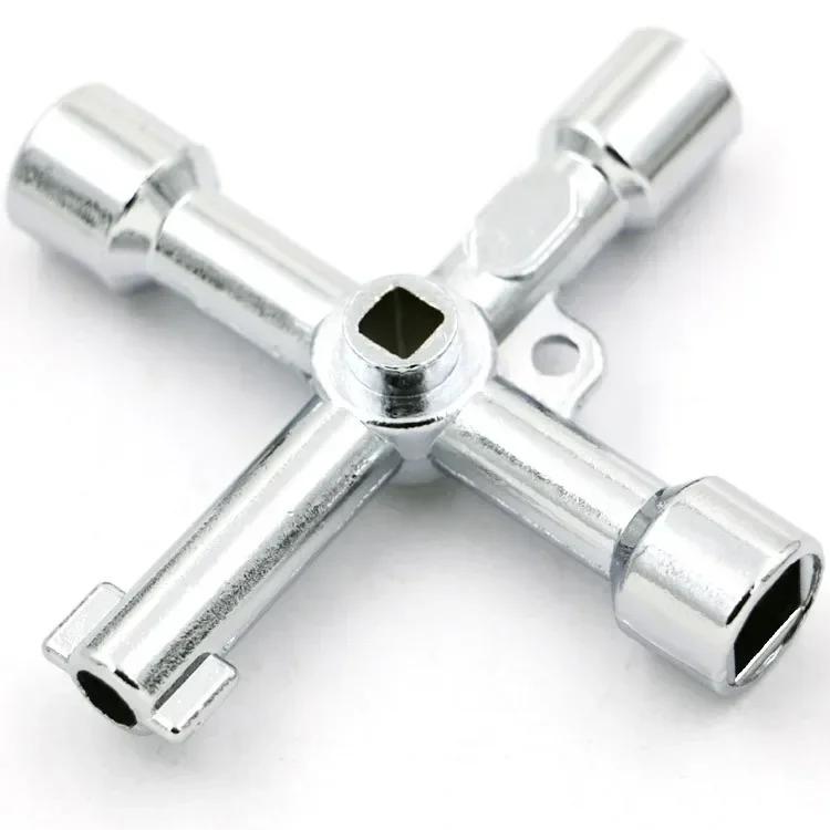 4 In 1 Universal Key | Practical Fire Brigade Construction Keys Multi-Functional Universal Cross Key With Bit Zinc Alloy