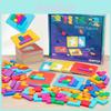 Wooden Puzzle Game For Kids With Colorful Blocks For Brain Development And Family Play