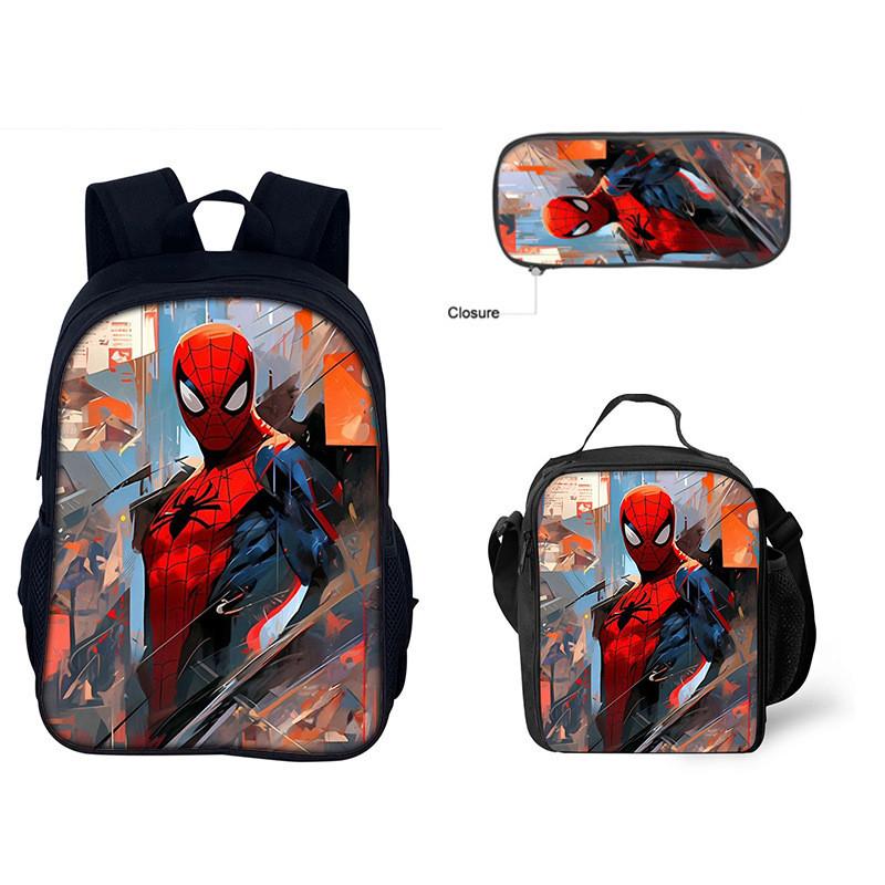 Spiderman Rucksack-Set Mit Oxford-Stoff Schultasche Und Federmäppchen Für Kinder