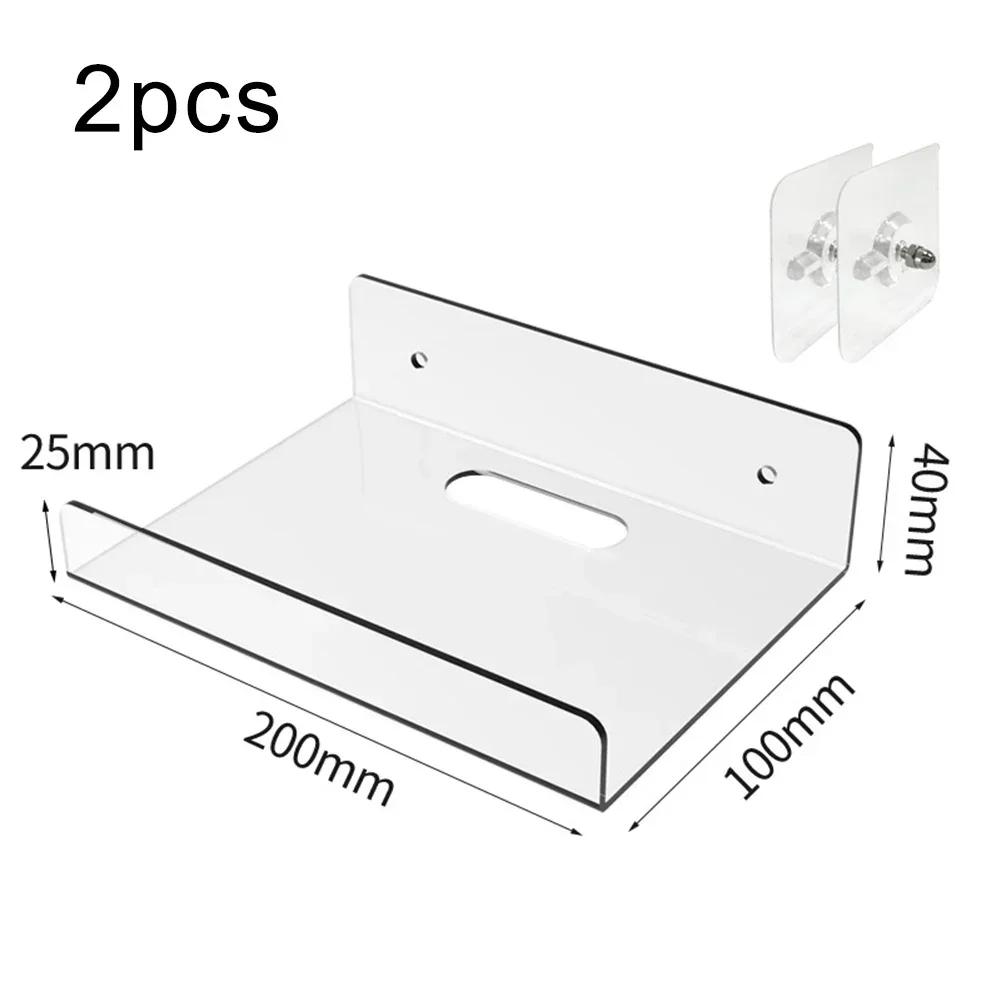 Home Storage As Shown In The Picture Punch-free Wall Rack Acrylic Bracket Kitchen Organizer Transparent Design