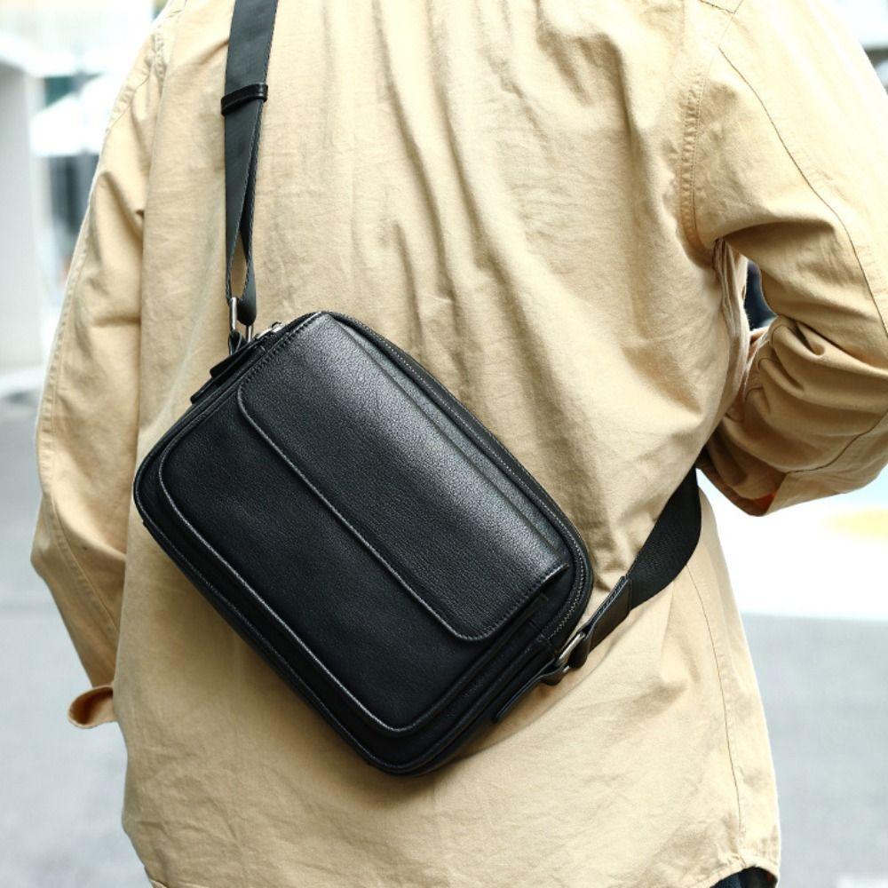 PU Leather Crossbody Bag Men Casual Mobile Phone Bag Fashion Shoulder Bag Men  School