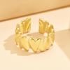 Women's Irregular Heart Ring, Versatile Open Heart Design, Stainless Steel with 18K Gold Vacuum Plating