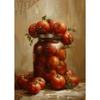 Vintage Tomatoes Spice Lemons Honey Jar Milk Glass Still Life Posters Canvas Printing Wall Art Picture for Kitchen  Gifts