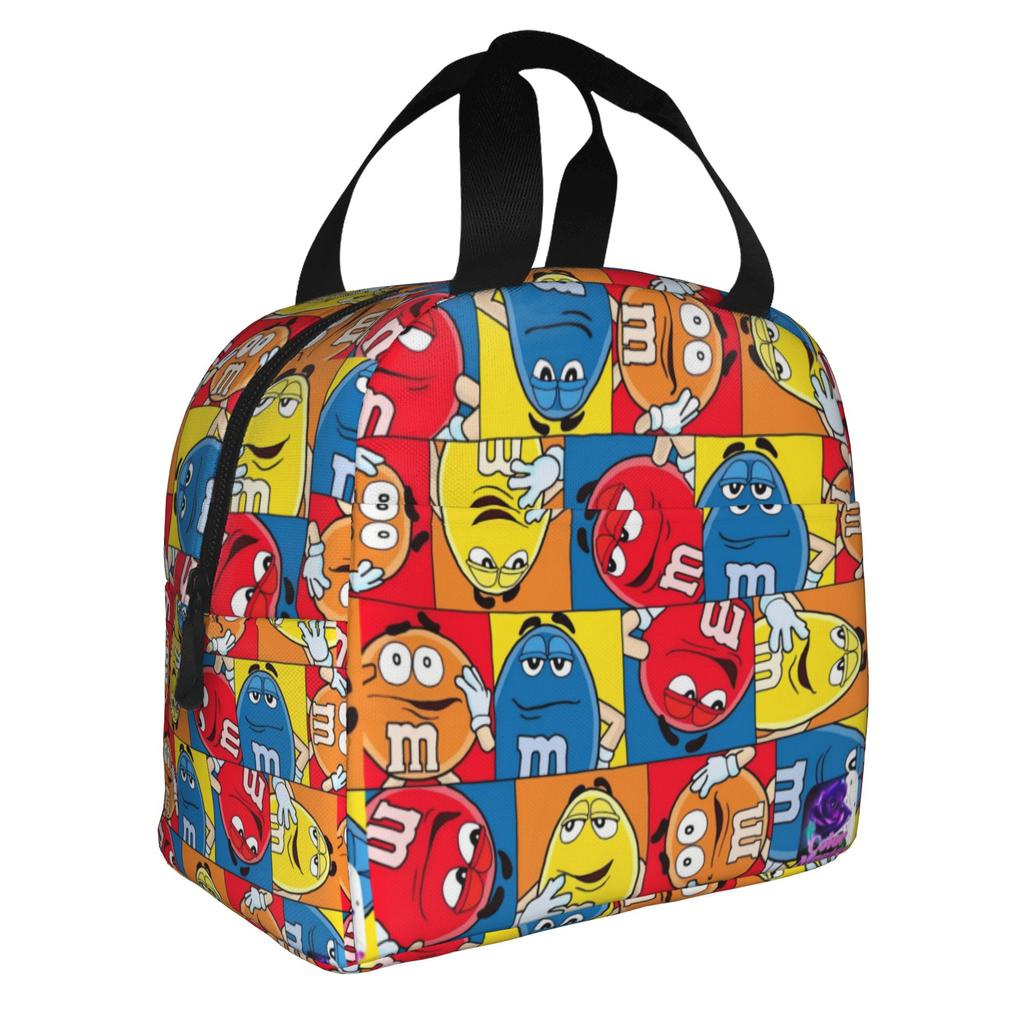 M-&-M-S Chocolate Lunch Bag Men Women Funny Candy Meme Cooler Thermal Insulated Lunch Box for Adult Office