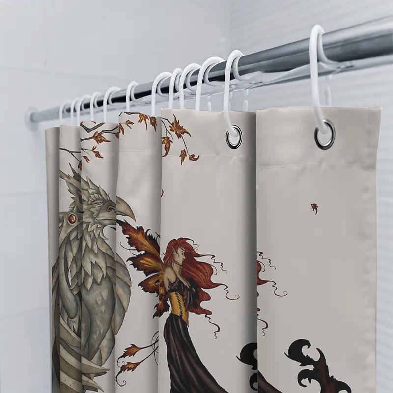 Gothic Fantasy Bath Curtain Dark Forest Witch Spooky Halloween Shower Curtain Macabre Gothic Decor Witchy Room Aesthetic Home De