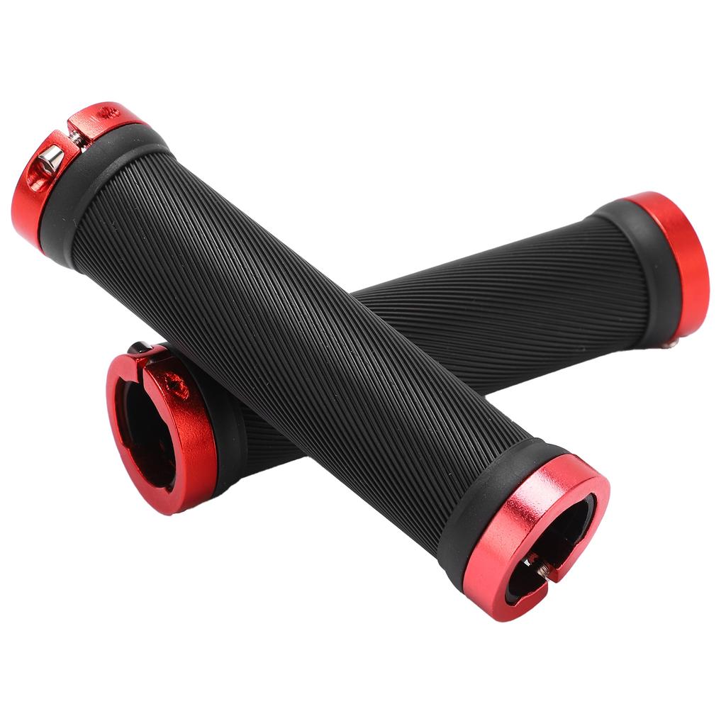 2pcs Bike Grips Rubber Anti Slip Handlebar with Plastic Covers for 22mm Road Mountain Replacement