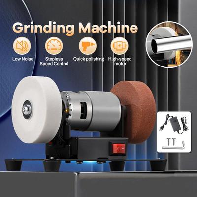 100W Double Grinding Disc Electric Grinder Portable Multifunctional Polishing Drilling Tool for Stone Glass Processing