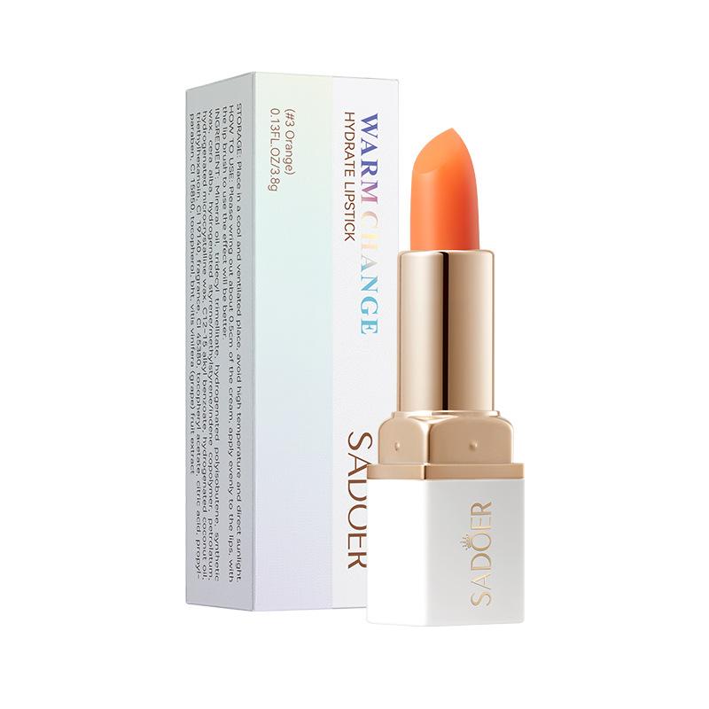 Makeup Temperature Lipstick 3.8g Glossy Moisturizing Texture Elegant Lipstick Skin Care Products 3.8g