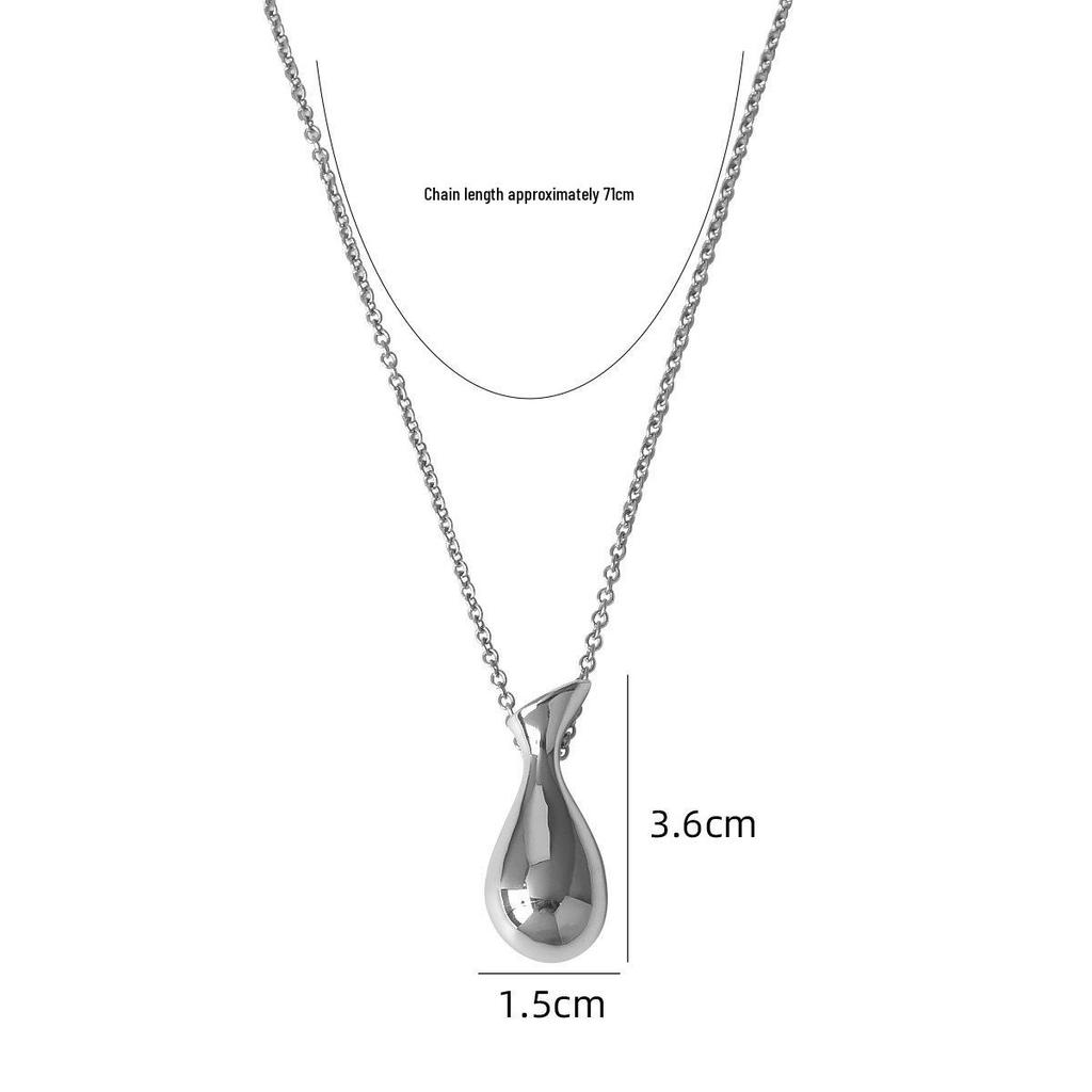 Sterling Silver Water Purifier Bottle Pendant Necklace - Elegant Long Style Sweater Accessory