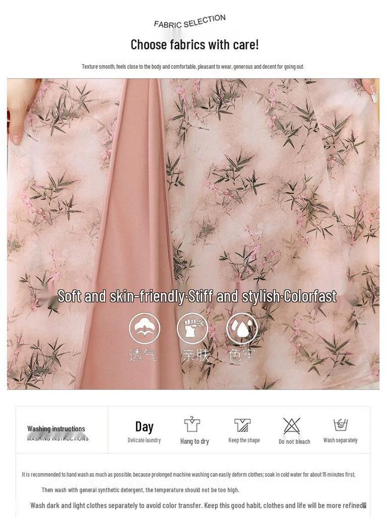 2025 Elegant Printed Short-Sleeved Qipao Dress for Middle-Aged and Elderly Women - Summer Wear