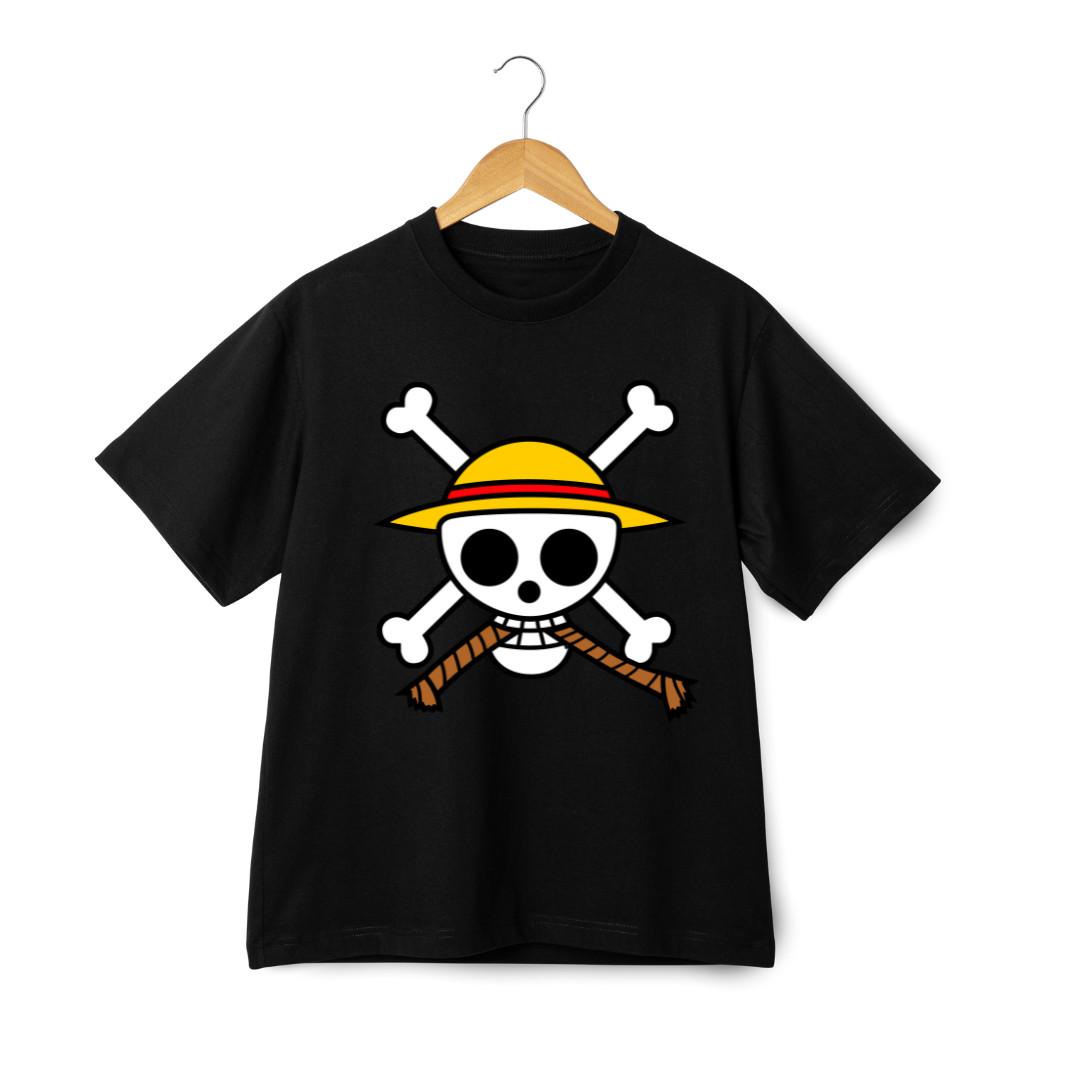 One Piece Luffy Custom Graphic T-Shirt Mens Womens Tees Top – Unisex Tee Straw Hat Jolly Roger S