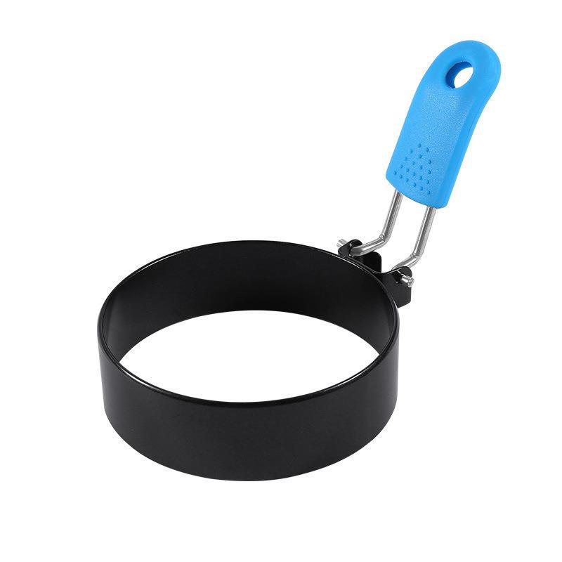 Stainless Steel Non-stick Egg Ring with Folding Handle синий