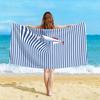 Sailboat Stripe Beach Towel Single Sided 2DPrint Soft Microfiber Beach Towel Beach Pool Spa Bathroom Nautical Decor Calming Gift