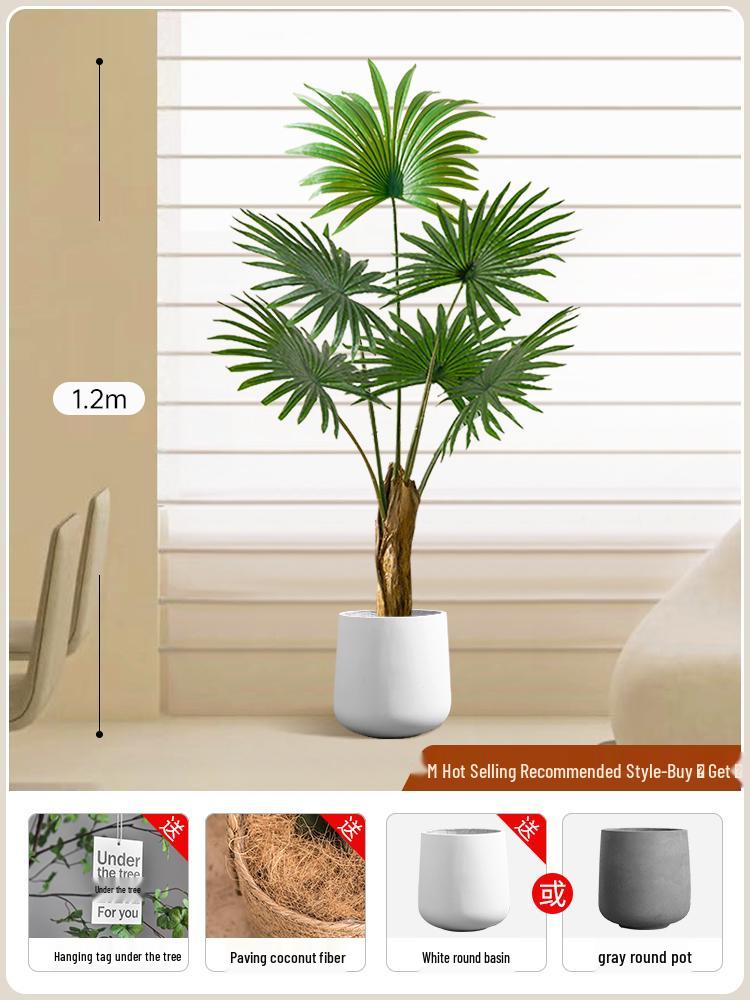 Large Luxury Faux Livistona Flower: Indoor Green Plant Floor Decoration