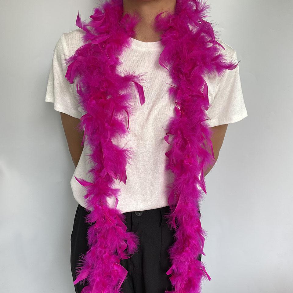 

Разноцветное боа из перьев индейки 4 метра шаль из перьев марабу для вечеринки, украшение свадебного платья, перья для рукоделия 38-40 г 4 Meters горячий розовый