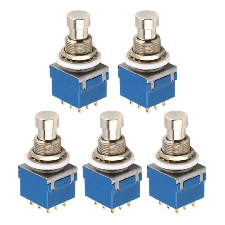 5Pcs 3PDT 9 Pin Box Stomps Guitar Effect Pedal Footswitch True Bypass Solder Lug 1