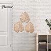 Wooden Wall Art Decor 3Pcs Hollow Monstera Leaf Decoration, Tropical Hanging Plaque, Decorative Gift for Housewarming Sculpture with Hook Living Room