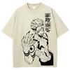 Japanese Anime Style Anime Male Lead Print Women's T-Shirt Oversized Wash Retro Short Sleeve Fashion Design Street