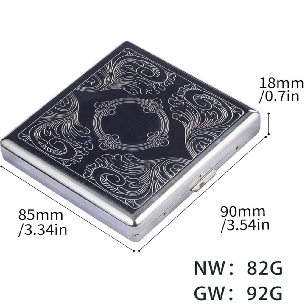 20PCS Metal Cigarette Box Stainless Steel Embossed Portable Cigarette Case Personalized Fashionable Storage Box Smoking Tool