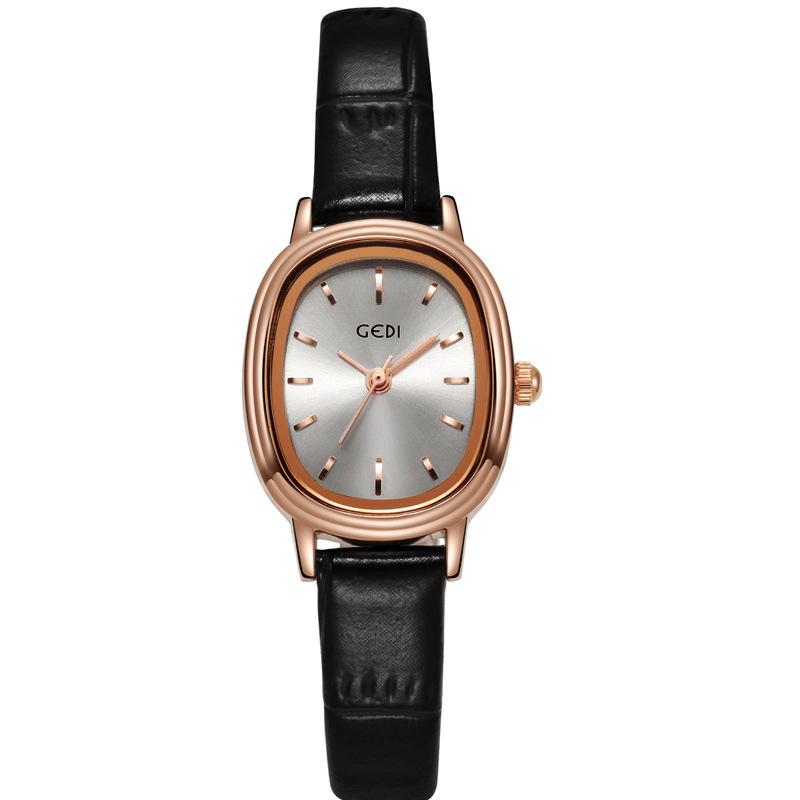 Retro Simple Oval Student Watch Niche Premium Waterproof Women'S Watch Genuine Leather Quartz Women'S Watch