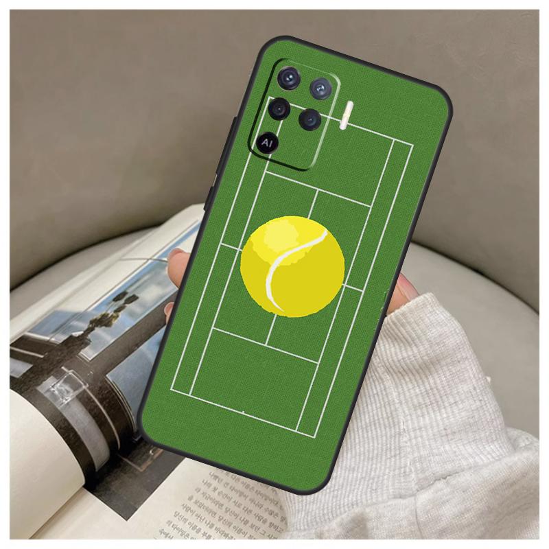 Tennis Racket Tennis Ball Case For Oppo A80 A60 A40 A5 Pro A15 A16 A17 A57 A77 A94 A74 A54 A76 A96 A18 A38 A58 A78 A98