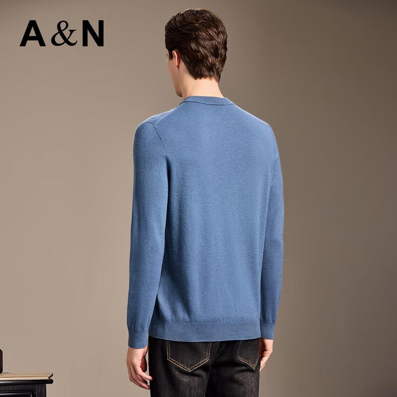 Antonio Men's 100% Lamb Wool Embroidered Round Neck Sweater