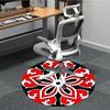 1pc Red Floral Pattern Chair Carpet for Office Non-Slip, Machine Washable Rug for Office, Room - Holiday Decor, Machine Made yy251016165