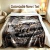 Cat Theme Soft Blanket Personalized Custom Name Text Print Warm Blanket Home Sofa Bedroom Decor