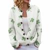 Saint Patrick Round Neck Knit Cardigan - Casual European and American Style Sweater