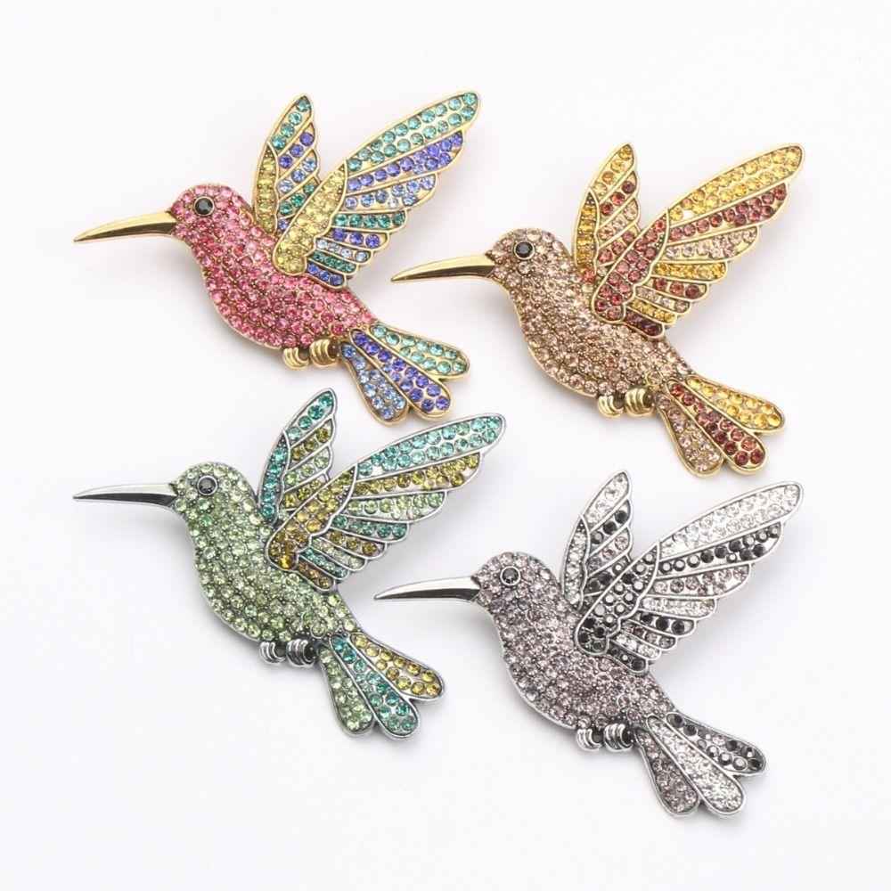 Elegant Hummingbird Brooches Luxury Rhinestone Brooches Fashion Animal Brooches Prom