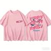 Adult and Children Kirby Cartoon Expression Funny Print Pure Cotton Personalized ParentChild and Best Friend Short Sleeve