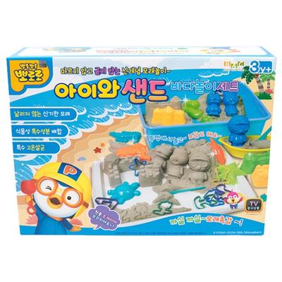 Pororo Kids and Sand Sea Play Set, Mixed Colors, 3390g, Korean Popular Toys