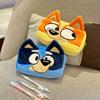 Adorable Blue And Yellow Plush Dog Sling Bag For Kids Stylish Velvet Crossbody Purse