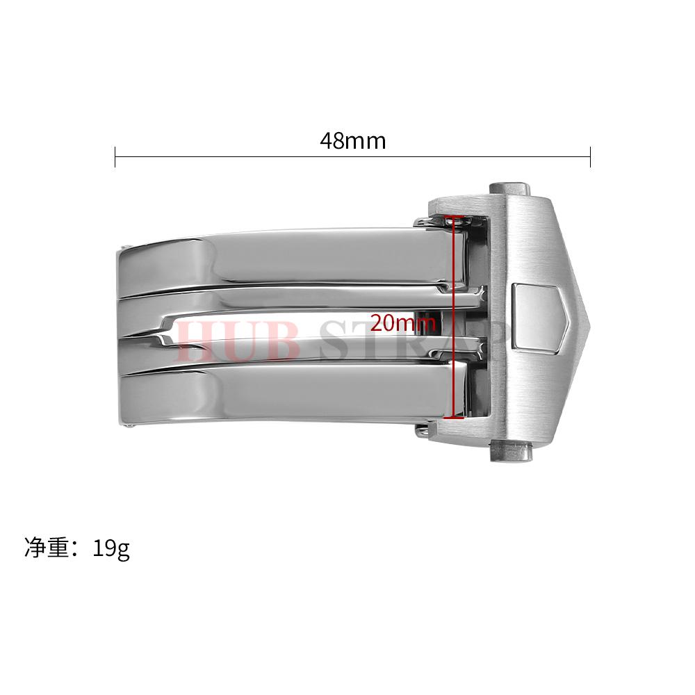 Pro hodinky TAG Heuer Spona na řemínek 18mm 20mm Nerezová ocel Dvojitá tlačítková spona pro kožený silikonový řemínek Skládací spona