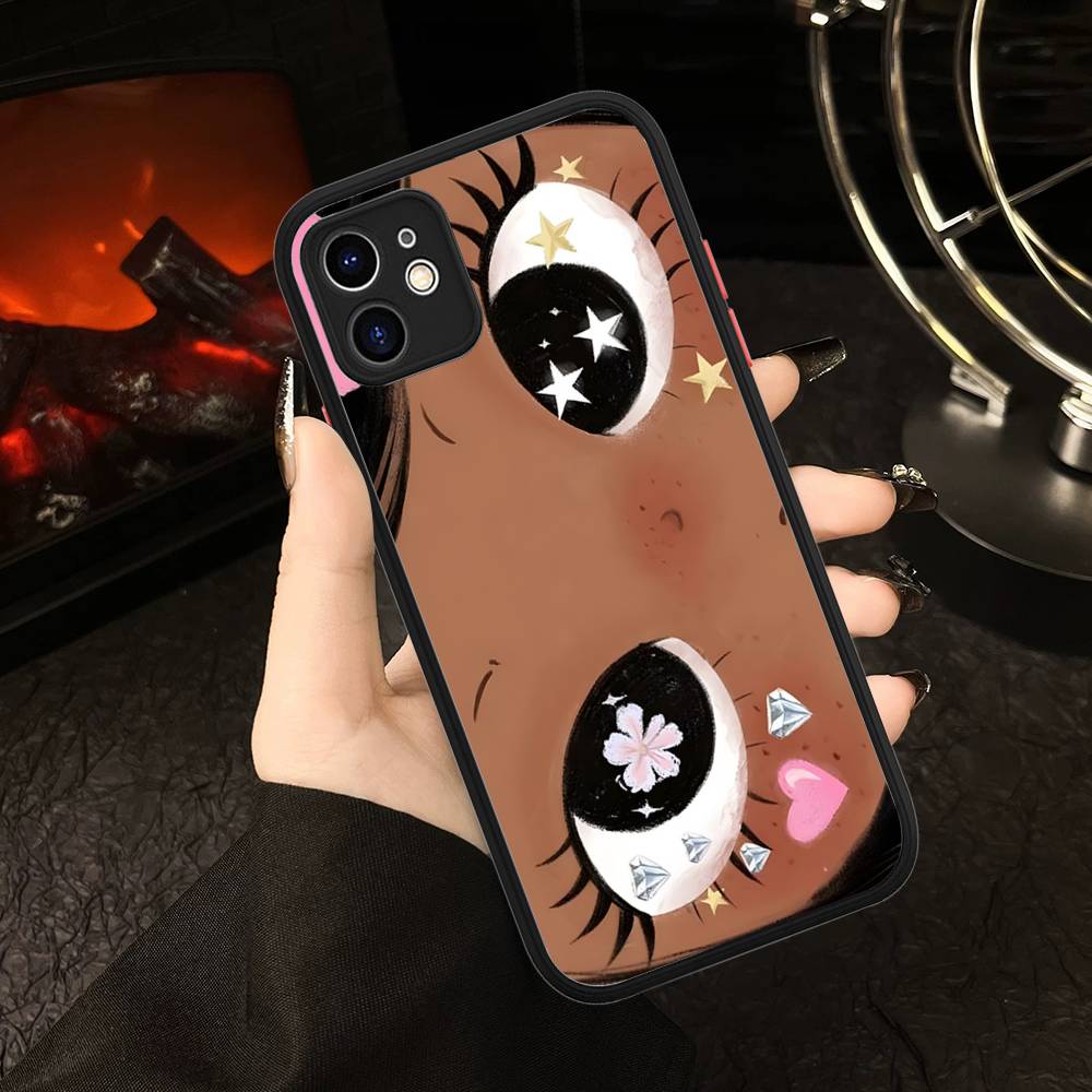 Coque de téléphone pour fille de bande dessinée Pour iPhone 16 15 14 11 12 13 Pro Max Plus 12 XS Max Coque arrière Coque mate